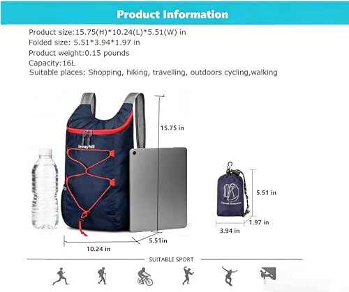 16L Foldable Hiking Backpack