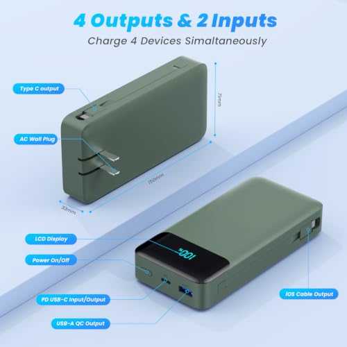 Portable Charger 40800mAh Power Bank with Built