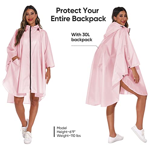 Rain Poncho for Adults with Zipper