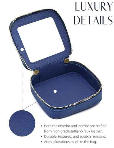 Clear Makeup Bag with Zipper Small Travel Cosmetic Case Navy Blue Mini Pouch for Purse Accessories Car Storgae Essentials Bag Purse Pouch Organizer Compact Small Clear Toiletry Bag for Traveling