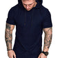 Mens Fashion Hoodies Sport Pullover Solid Color Shirt Workout Lightweight Tops Navy