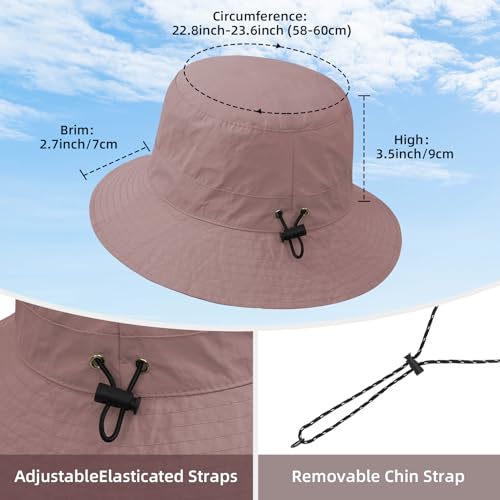 Waterproof Bucket Hats for Woman UPF 50+ Sun Hat Pink