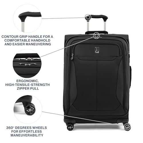 Tourlite Softside 25" Expandable Luggage with 4 Spinner Wheels