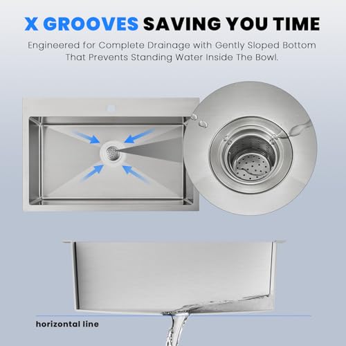 28×20 Inch Drop In SUS 304 Kitchen Sink