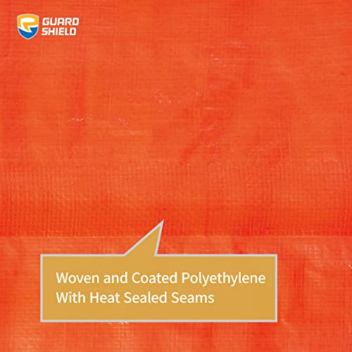 Orange Tarp 10x20 Feet Tarps High Visibility Outdoor Poly Cover Lightweight 6mil (200 Sq Ft)