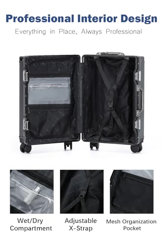 20 Inch Carry On Zipperless Luggage with Cup Holder