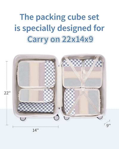 6 Set Compression Packing Cubes for Travel Women Men