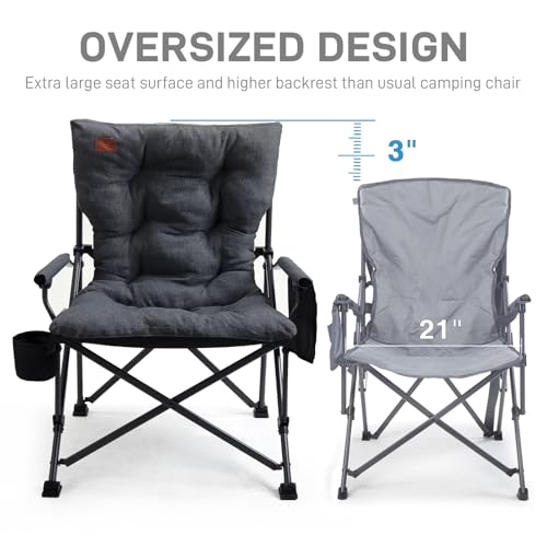 Padded Oversized Folding Camping Chair for Adults