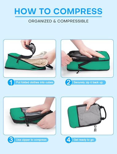 4 PCS Set Compression Packing Cubes for Travel