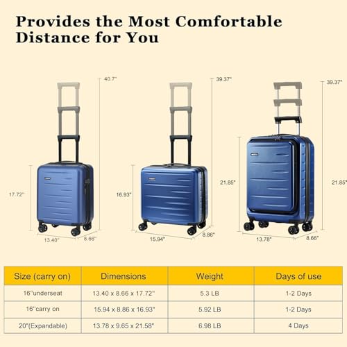 Expandable 16 Inch Underseat Carry On Luggage Airline Approved