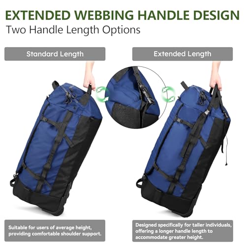 86L Collapsible Wheeled Duffle Bag Waterproof