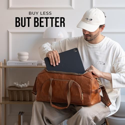 Vintage Genuine Leather Duffle Bags For Men Denver M