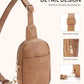 Crossbody Bags for Women Leather Cross Body Sling Bag for Woman Travel Camel Brown