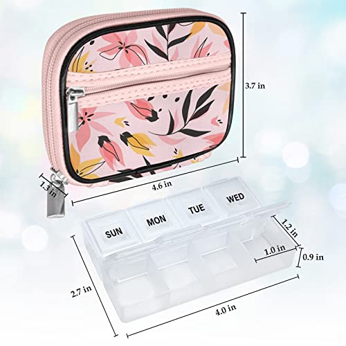 Weekly Travel Pill Organizer Pill Case for Purse with Removable 7 Day Pill Box