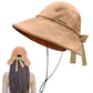 Sun Hats for Womens Wide Brim Packable Hat UV Protection Beach Hat Shapeable Ponytail Sun Hats Bowknot Bucket Hat Adjustable Fishing Hat for Women Coral Pink