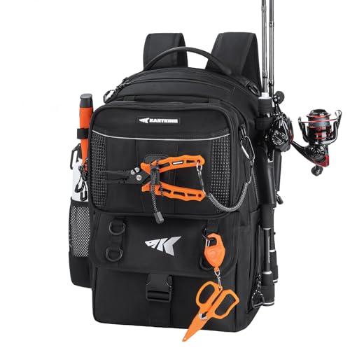BaitSpace Fishing Backpack with Bait Binder & 2 Rod Holders