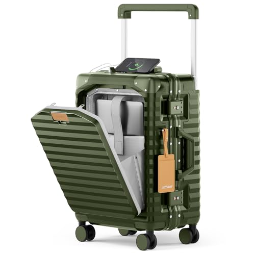 20 Inch Carry on Luggage with Aluminium Frame and Front Pocket