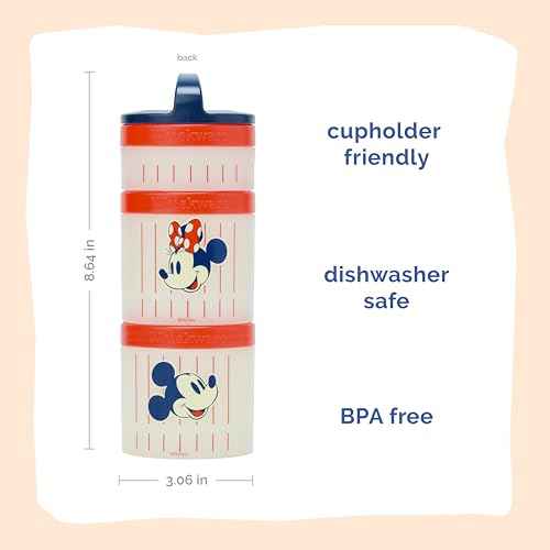 Mickey & Friends Snack Containers 3 Stackable Snack Cups Baseball