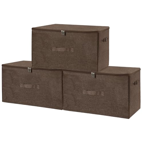 Fabric Storage Bins with Zipper Lids (3 Count)