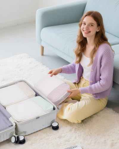6 Set Compression Packing Cubes for Travel Women Men