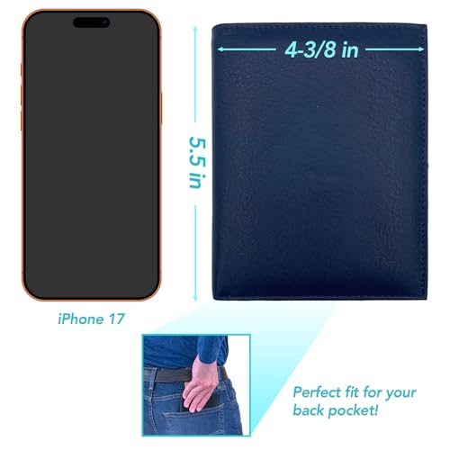 Deluxe Personalized Monogrammed Navy RFID Leather Passport Wallet
