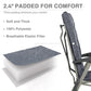 Padded Camping Chair 4 Positon Adjustable Recliner Grey