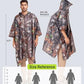 Extra Thick Hooded Rain Poncho Double Layer Waterproof Raincoat Jacket for Men Women Adults