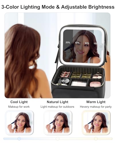 Makeup Bag with LED Mirror