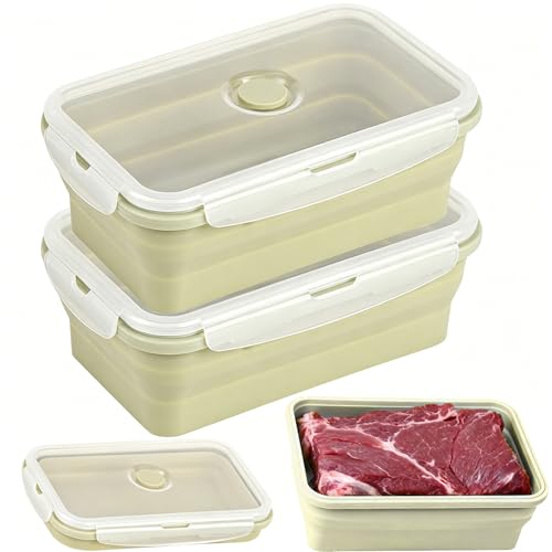 Collapsible Silicone Food Storage Containers Set with Lid & Air Ven