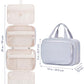 Striped Travel Toiletry Bag for Women Large Hanging Makeup Bag Organizer Toiletries Bag for Full Size Essentials Accessories Cosmetics