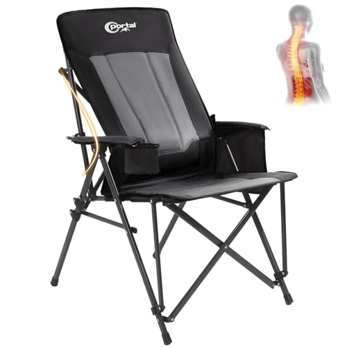 Camping Chair with Lumbar Support for Adults Folding Portable High Back Oversized