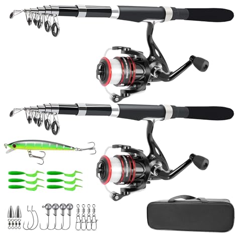 Fishing Rod 6.9ft 2Pcs Telescopic Fishing Rods Set