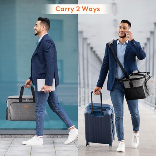 Medium Lunch Bag Insulated Lunch Box Soft Cooler Cooling Tote for Adult Men Women (Gray / Mega (33L))