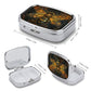 Metal 2 Compartment Pill Organizer Travel Friendly Portable Compact Pill Box Cute Pill Case to Hold Vitamins
