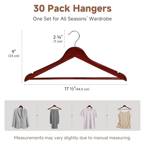 Wooden Coat Hangers (30 Count)