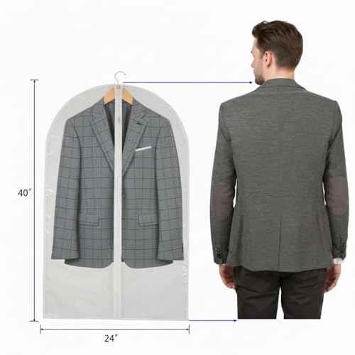 40” All Clear Garment Bags for Travel (2 Count)
