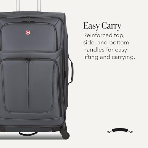 Sion Softside Expandable Spinner Luggage Durable Lightweight Travel Suitcase