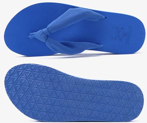 Flip Flops for Women Arch Support Summer Beach Sandals Blue Size 6