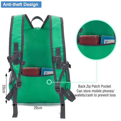 Hiking Backpack 20L Packable Packable Lightweight Day Pack for Women & Men