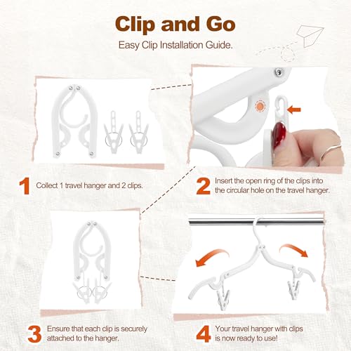 White Travel Hangers with Clips (20 Count)