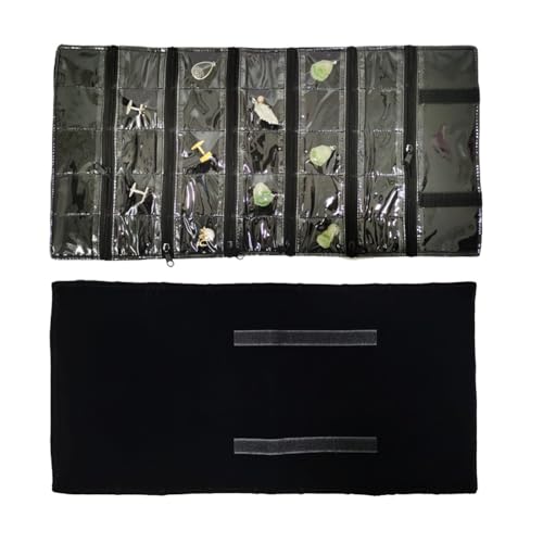 Travel Jewelry Roll Bag Portable Organizer Pouch With Grids&PVC Cover Storage Bags for Necklace