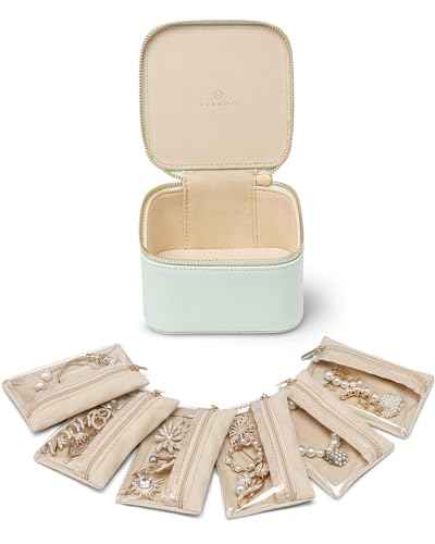 Jewelry Box Travel with Clear 6 Velvet Bags