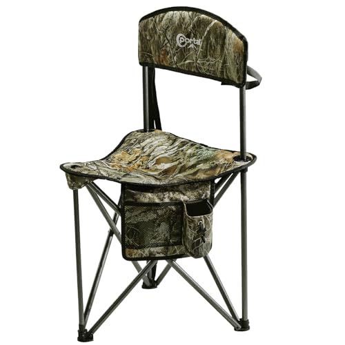 Extra Large Quick Folding Tripod Stool with Backrest Fishing Camping Chair with Carry Strap