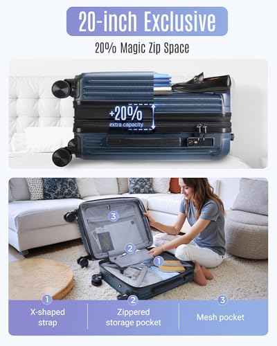 3 Piece Luggage Sets With Spinner Wheels Hardshell TSA Lock