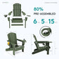 Outdoor Adirondack Chair Set of 4 with Cup Holders (4 Count)