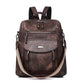 PU Leather Small Backpack Purse for Women Ladies Dark Brown