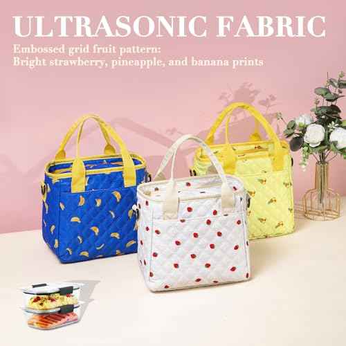 Cute Banana Lunch Box for Women Lunch Bags for Work Small Insulated LunchBag for Picnic Travel Shopping