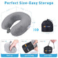 Airplane Pillow 100% Memory Foam Neck Pillow for Airplanes Flight Rest Best Adjustable Travel Neck Support Pillows