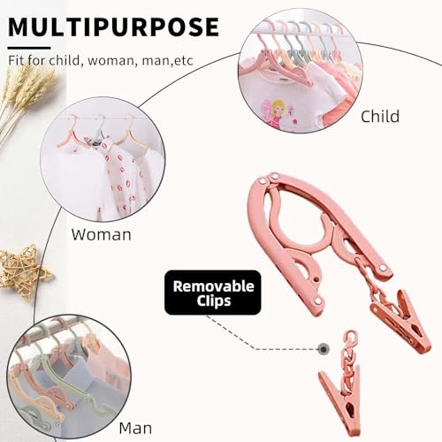 12 Piece Foldable Travel Hangers with Clips