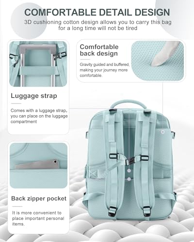 Large Travel Backpack Carry On for Women Man Gym Backpacks with Laptop Compartment Mochila de Viaje Teacher Personal Item Backpack Rucksack Airplane Accessories Must Haves Blue